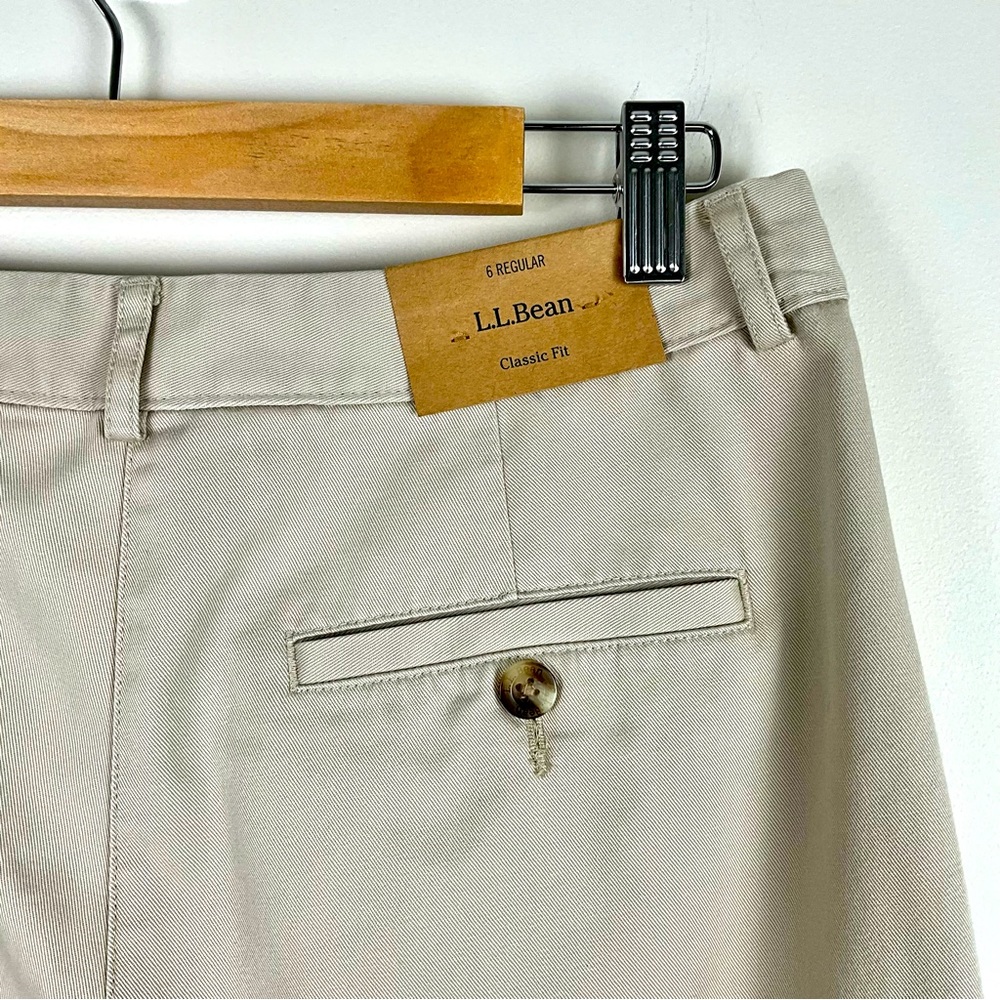 L.L.Bean women beige pant classic fit, wrinkle free Size 6 Regular NWT - Picture 5 of 16